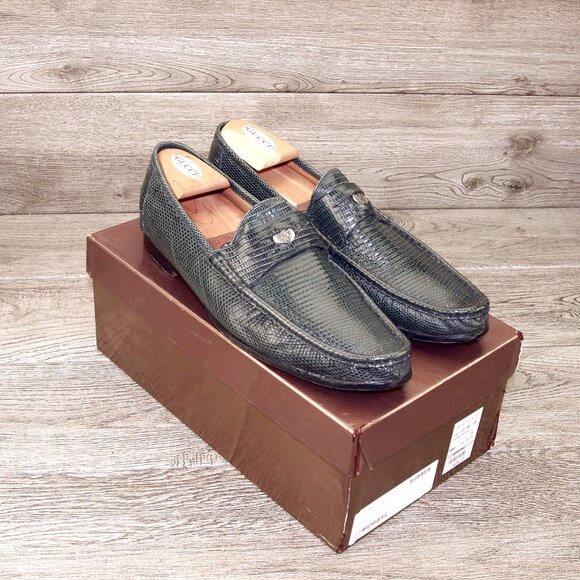 $ 1350 Genuine Lizard GUCCI Loafers 11.5 D Orig Box Orig Trees * add $26 Reptan - Picture 2 of 16